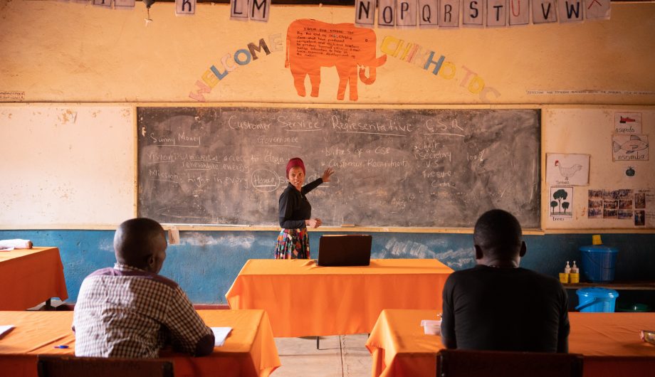 Teacher leading the Light a Village training.