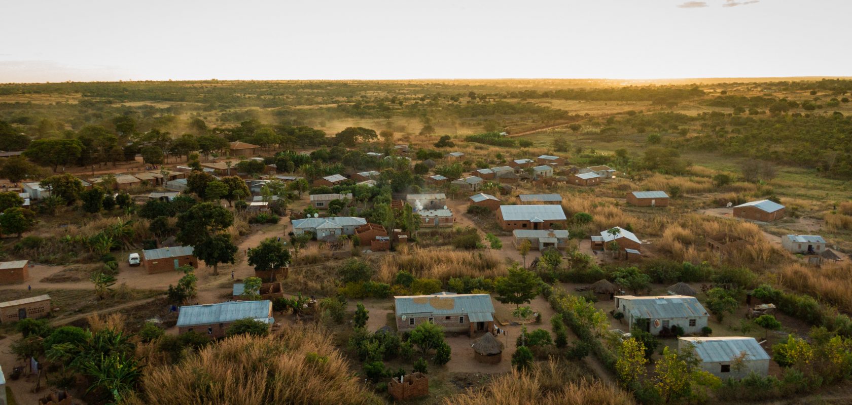 Aerial view of Kanyanga community in Lundazi, Zambia