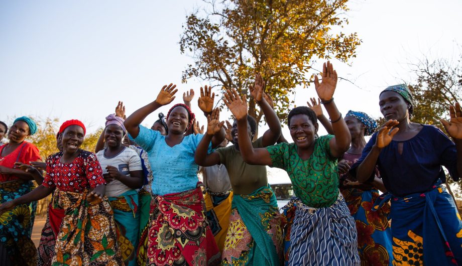Chilima Mgwilizano Mayi Walas group celebrate the powe of solar lights.